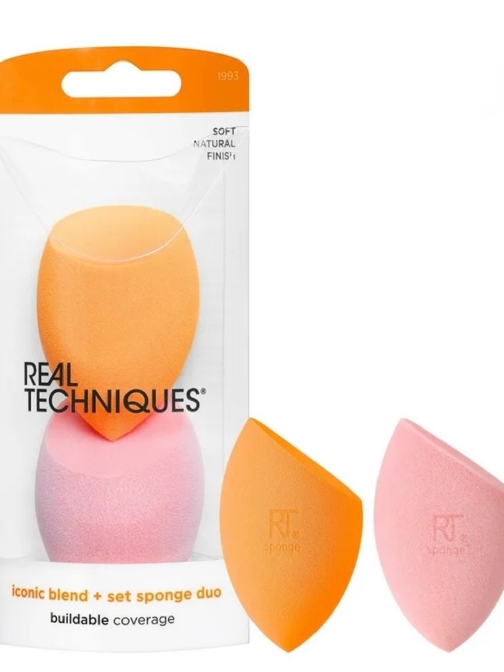 Real Techniques Orange & Pink Iconic Blend + Set Sponge Duo